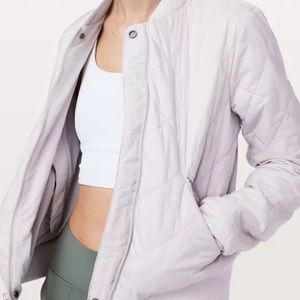 NWOT Lululemon Light Pink Warm Two Ways Reversible Bomber. PERFECT QUALITY